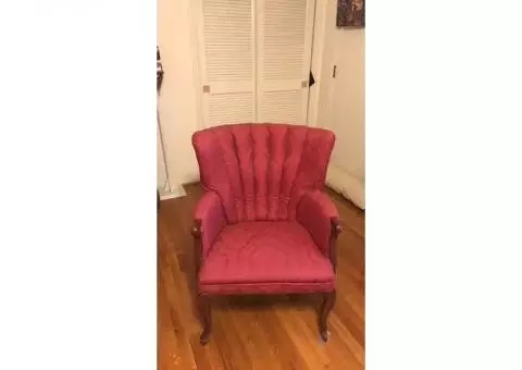 Burgundy living room chairs